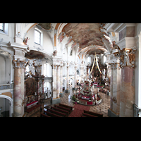 Bad Staffelstein, Wallfahrts-Basilika, Blick von der Orgelempore in die Kirche