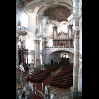 Bad Staffelstein, Wallfahrts-Basilika, Blick von der Seitenempore zur Orgel