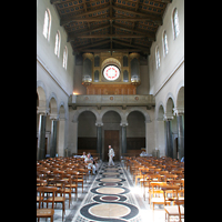 Potsdam, Friedenskirche am Park Sanssouci, Innenraum / Hauptschiff in Richtung Orgel