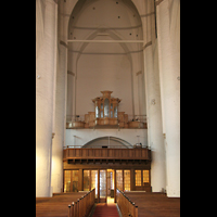 Hamburg, Hauptkirche St. Katharinen, Innenraum / Hauptschiff in Richtung Hauptorgel im Bau (Rckpositiv)