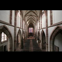 Saarbrcken, Stiftskirche St. Arnual, Blick von der Orgelempore ins Hauptschiff