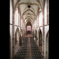 Saarbrücken, Stiftskirche St. Arnual, Blick von der Orgelempore in die Kirche