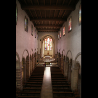 Echternach, St. Willibrord Basilika, Blick von der Orgelempore ins Hauptschiff
