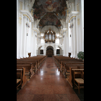 Trier, Basilika St. Paulin, Innenraum / Hauptschiff in Richtung Orgel