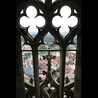 Ulm, Münster, Blick durch den Turmhelm auf die Stadt