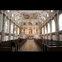 München (Munich), Bürgersaalkirche, Innenraum / Hauptschiff in Richtung Chor