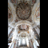 Ottobeuren, Abtei - Basilika, Marienorgel und Deckengemälde