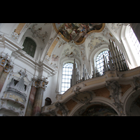 Ottobeuren, Abtei - Basilika, Marienorgel mit rechter Balkonorgel