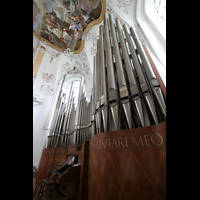 Ottobeuren, Abtei - Basilika St. Alexander und Theodor, Marienorgel perspektivisch
