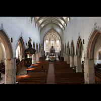 Memmingen, St. Martin, Blick von der Orgelempore in die Kirche