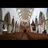 Memmingen, St. Martin, Innenraum / Hauptschiff in Richtung Orgel