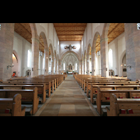 Waldkirchen, St. Peter und Paul (Bayernwalddom), Innenraum / Hauptschiff in Richtung Chor