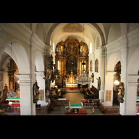Linz, Stadtpfarrkirche, Blick von der Orgelempore in die Kirche