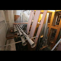 Chamaden auf dem Dach der Hauptorgel Passau, Dom St. Stephan, Chamaden auf dem Dach der Hauptorgel