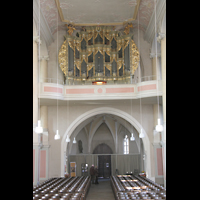 Coburg, St. Moriz, Innenraum / Hauptschiff in Richtung Orgel