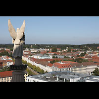 Potsdam, St. Nikolai, Blick von der Kuppe zur Friedenskirche und zum Schloss Sanssouci