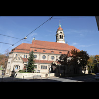 Stuttgart, Markuskirche, Außenansicht von der Filderstraße aus