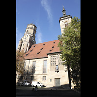 Stuttgart, Stiftskirche, Außenansicht von der Kirchstraße aus