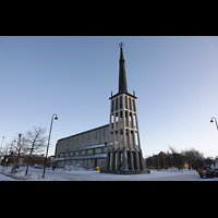 Bod, Domkirke, Auenansicht im Winter