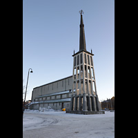 Bod, Domkirke, Auenansicht im Winter