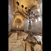 Braunschweig, Dom St. Blasii, Siebenarmiger Leuchter, Chorraum u. Blick in die Vierung VOR Bau d. Chororgel
