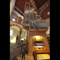 Hildesheim, St. Michaelis, Orgel mit Spieltisch