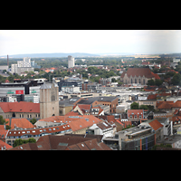 Braunschweig, St. Andreas, Aussicht vom Turm auf den Dom (links) und St. Ägidien (rechts)
