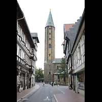 Goslar, Marktkirche St. Cosmas und Damian, Blick vom Hohen Weg auf den Südturm