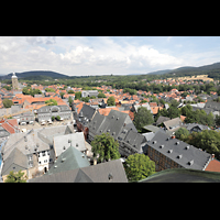 Goslar, Marktkirche St. Cosmas und Damian, Aussicht vom Nordturm in Richtung Marktplatz und Stephanikirche