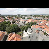 Goslar, Marktkirche St. Cosmas und Damian, Aussicht vom Nordturm auf die Kaiserpfalz