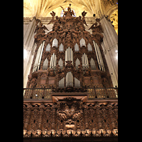 Sevilla, Catedral, Prospekt der Evangelienorgel, innere Seite