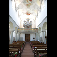 Reichenau, St. Peter und Paul Niederzell, Innenraum in Richtung Orgel