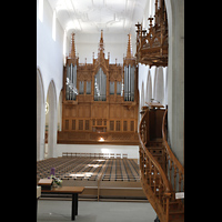 Schaffhausen, St. Johann, Orgel mit Kanzel