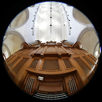 Schaffhausen, St. Johann, Orgel mit Spieltisch