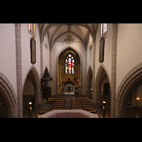 Vevey, Saint-Martin, Blick von der Orgelempore in die Kirche