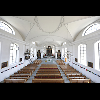 Malters, St. Martin, Blick von der Orgelempore in die Kirche