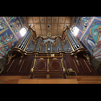 Winterthur, Stadtkirche, Orgel mit Spieltisch im Vordergrund