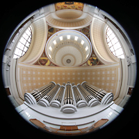 Potsdam, St. Nikolai, Blick vom Spieltisch der Hauptorgel in die Kuppel