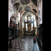 Praha (Prag), Strahov Klášter Bazilika Nanebevzetí Panny Marie (Klosterkirche), Chorraum mit Chororgel