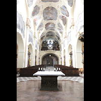 Praha (Prag), Strahov Klášter Bazilika Nanebevzetí Panny Marie (Klosterkirche), Innenraum in Richtung Hauptorgel
