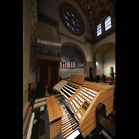 Dsseldorf, St. Antonius, Mobiler Zentralspieltisch mit Chororgel