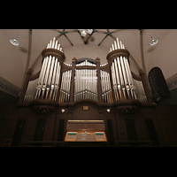 Dresden, Vershnungskirche, Spieltisch mit Orgel