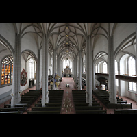 Grlitz, St. Peter und Paul (Sonnenorgel), Blick vom Spieltisch in die Kirche