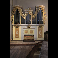 Freiberg, Dom St. Marien, Kleine Silbermann-Orgel auf dem Lettner