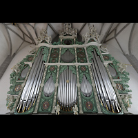 Görlitz, St. Peter und Paul (Sonnenorgel), Orgelprospekt von einer Hebebühne aus fotografiert