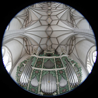 Görlitz, St. Peter und Paul (Sonnenorgel), Orgelprospekt und Gewölbe