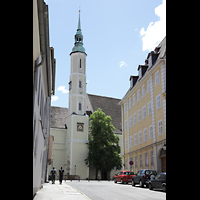 Görlitz, Dreifaltigkeitskirche, Außenansicht mit Turm von der Fleischhauerstraße im Norden