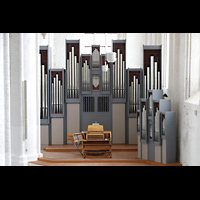 Rostock, St. Nikolai, Orgel von der Westempore aus gesehen