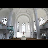 Düsseldorf, Johanneskirche, Innenraum in Richtung Chor