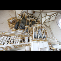 Merseburg, Dom St. Johannes und St. Laurentius, Orgel von der Empore aus seitlich gesehen